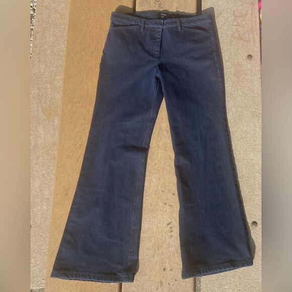 Theroy Wm’s Sz 6 Blue Dark Wash Bootleg Denim Jeans - Picture 1 of 5